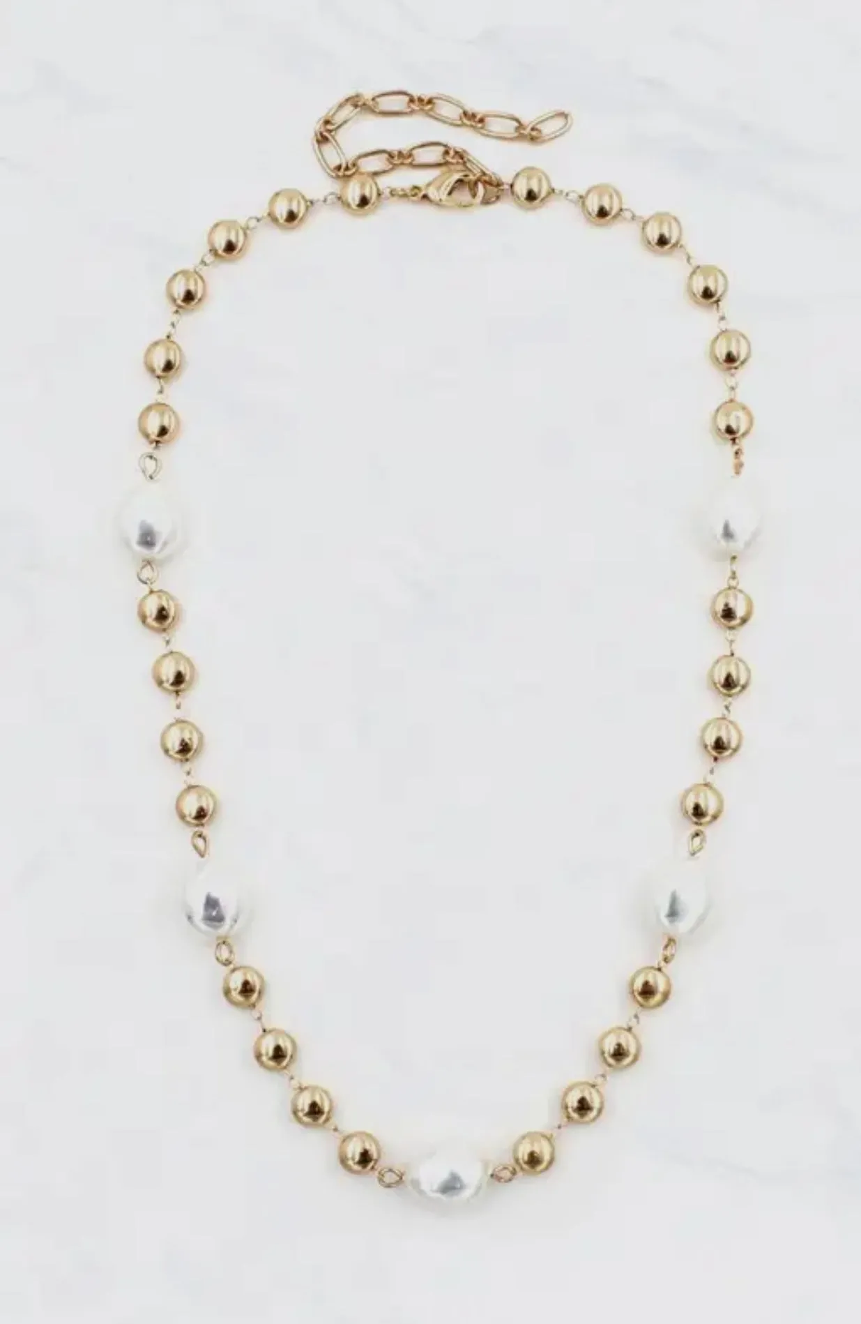 Suzie Pearl and Gold Necklace