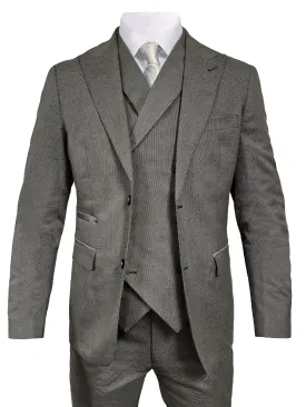 TAVERNY Salute - Three-Piece Men's Suit Army Green