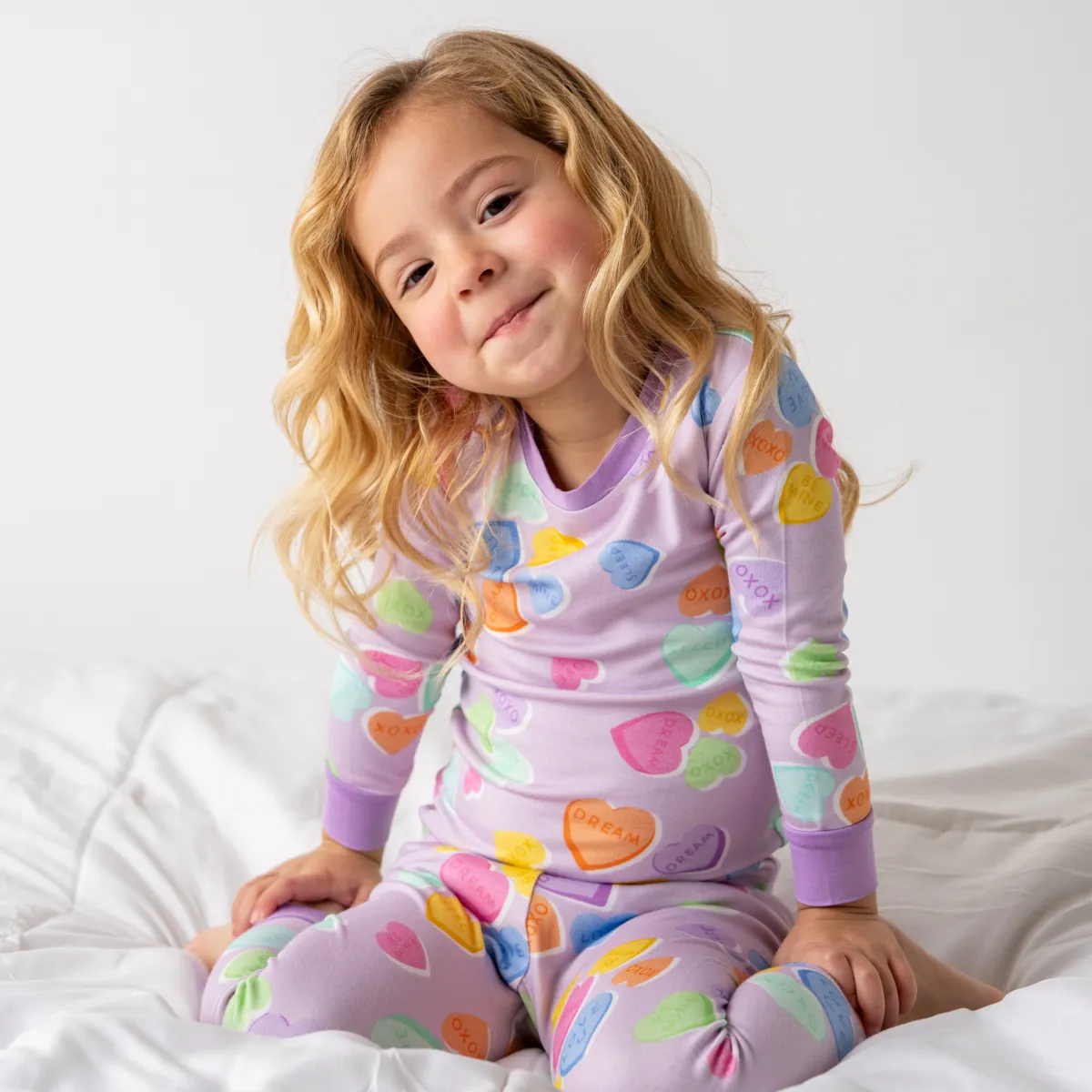 Toddler/Kids Bamboo Pajamas - Conversation Hearts