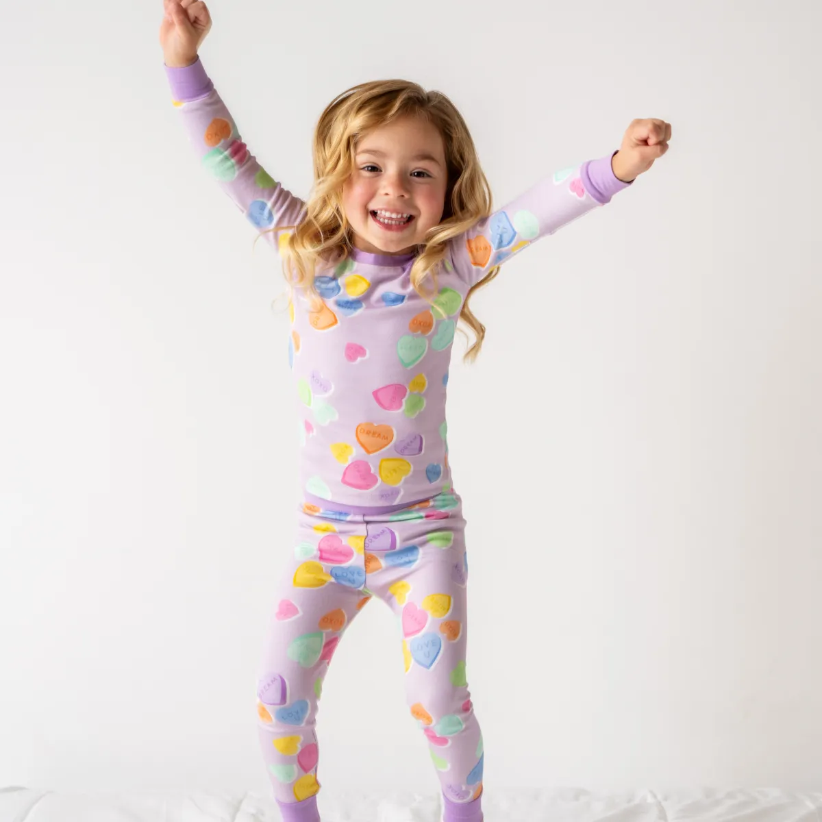 Toddler/Kids Bamboo Pajamas - Conversation Hearts