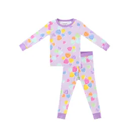 Toddler/Kids Bamboo Pajamas - Conversation Hearts