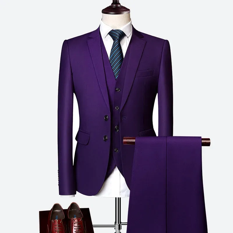 Trend4us Classic Three-Piece Formal Suit for Men
