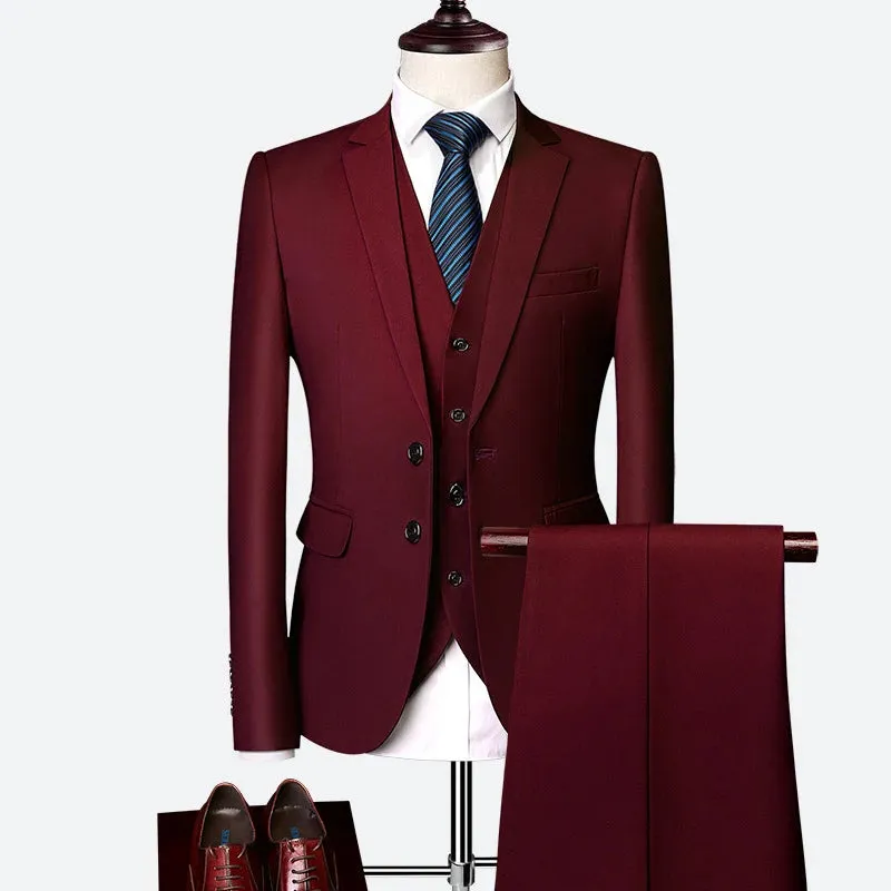 Trend4us Classic Three-Piece Formal Suit for Men