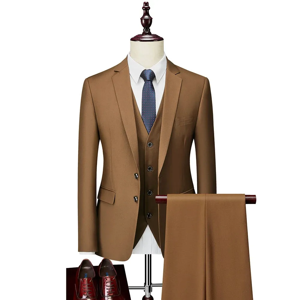 Trend4us Classic Three-Piece Formal Suit for Men