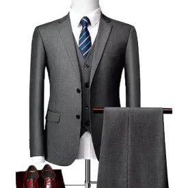 Trend4us Classic Three-Piece Formal Suit for Men