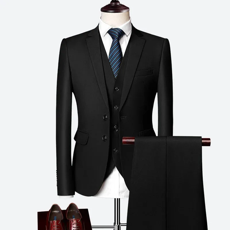 Trend4us Classic Three-Piece Formal Suit for Men