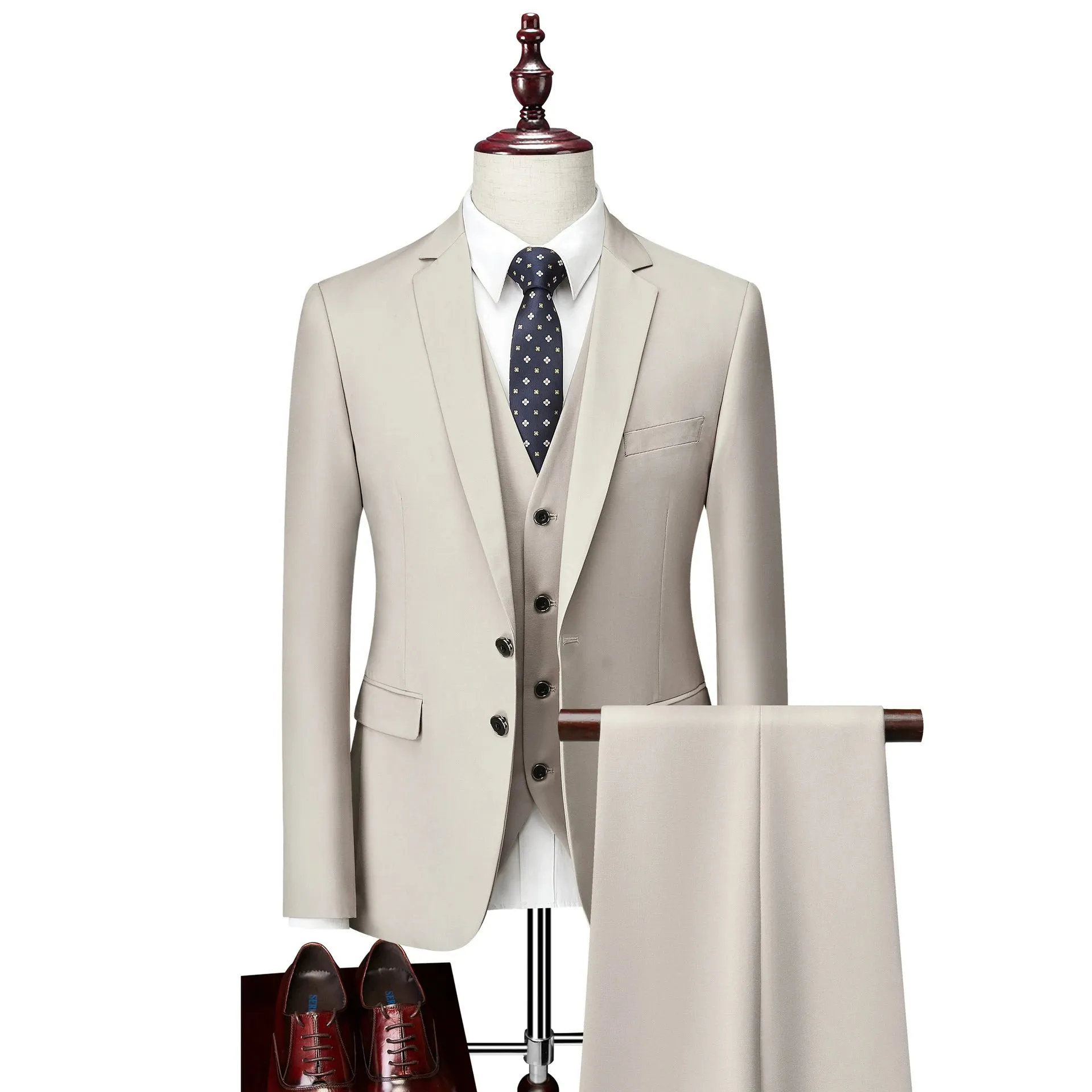 Trend4us Classic Three-Piece Formal Suit for Men