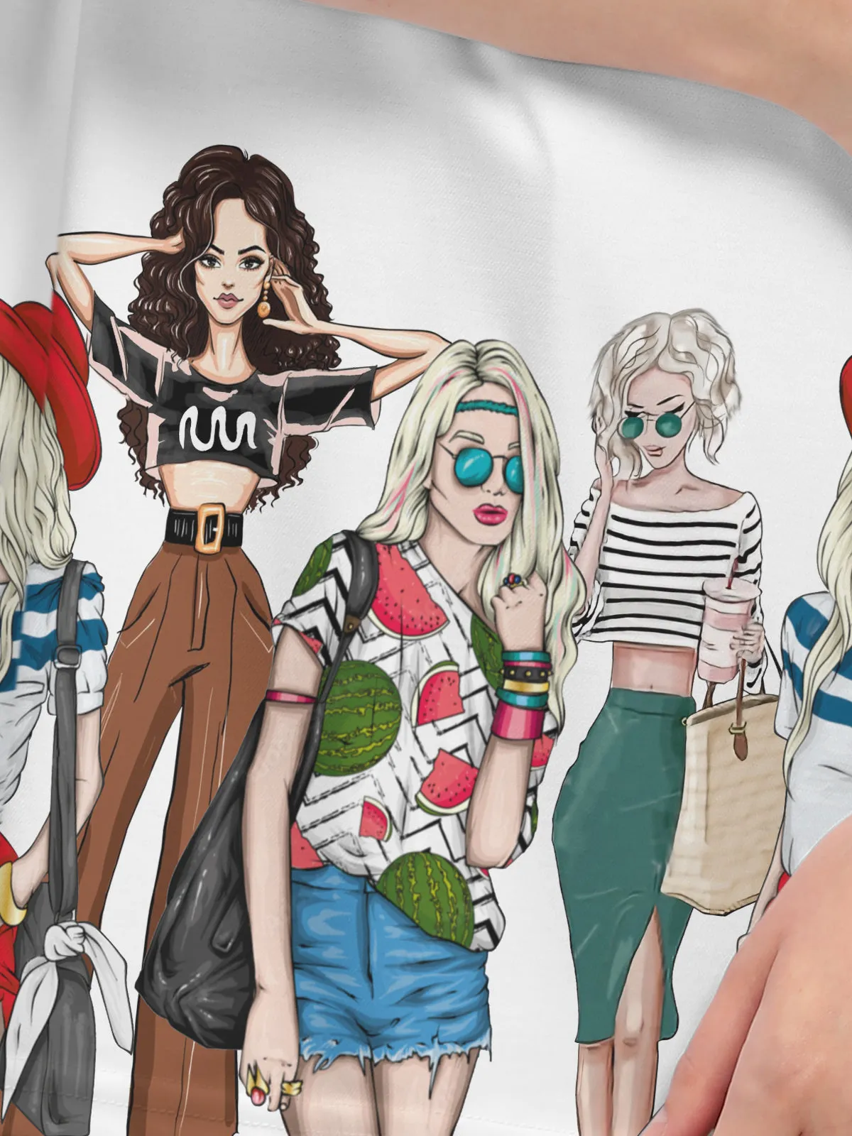 Trendy White Printed Oversized T-shirt for Women