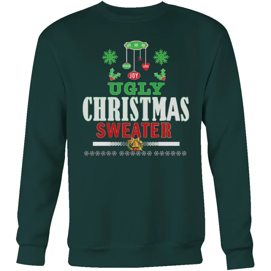 Ugly Christmas Sweater - Love, Joy, Peace Sweatshirt (4 colors)