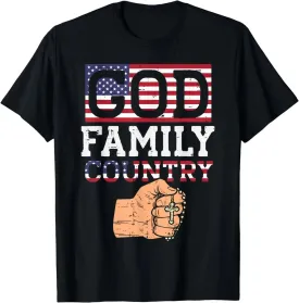 US Flag Jesus Christian Catholic T-Shirt