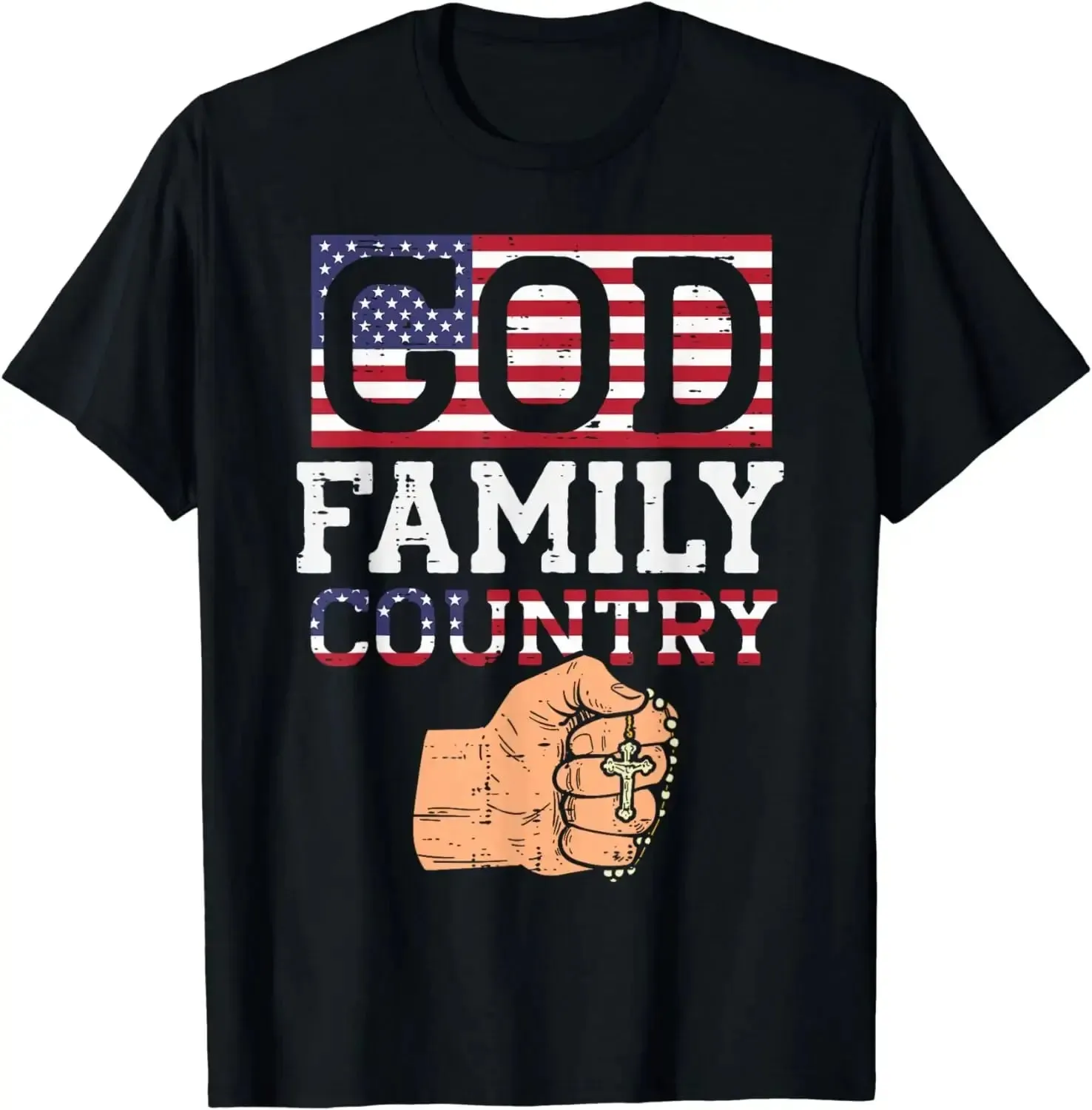 US Flag Jesus Christian Catholic T-Shirt