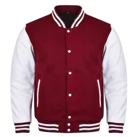 Varsity Jacket - Maroon White