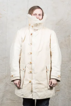 Vintage White Swedish Army Survival Coat "Livpäls M/1913"