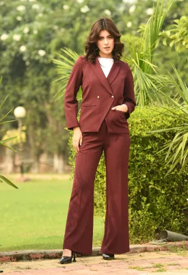 Wine Vitality Formal Blazer With Bootcut Trouser