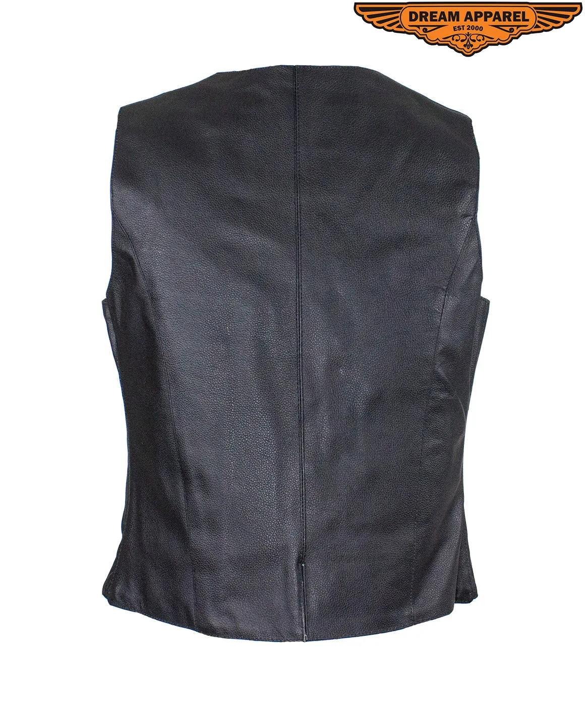 Women's Black Concealed Gun Pocket Vest W/ Side Laces