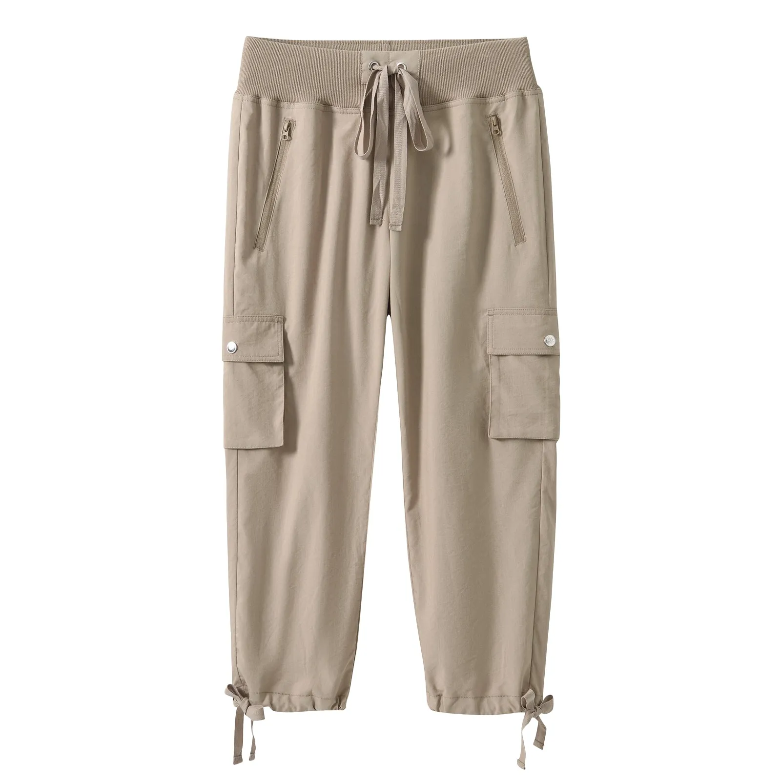 Women's loose casual quick drying travel cargo capri pants