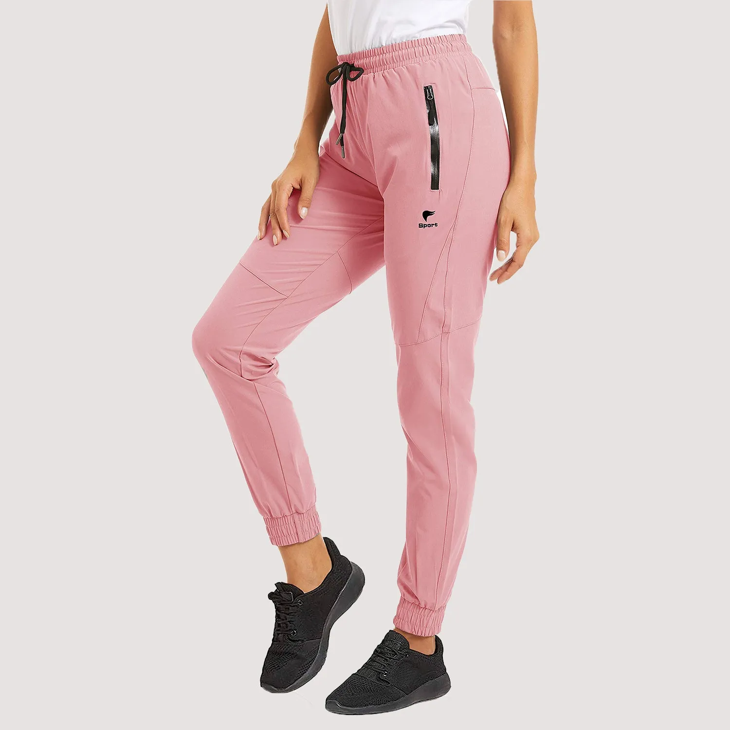 Women's Quick Dry Joggers Running Pants with 2 Zipper Pockets Sweatpants for Workout, Gym, Hiking
