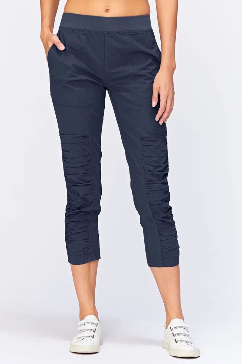 XCVI Geyser Stretch Poplin Crop | Navy, Charcoal