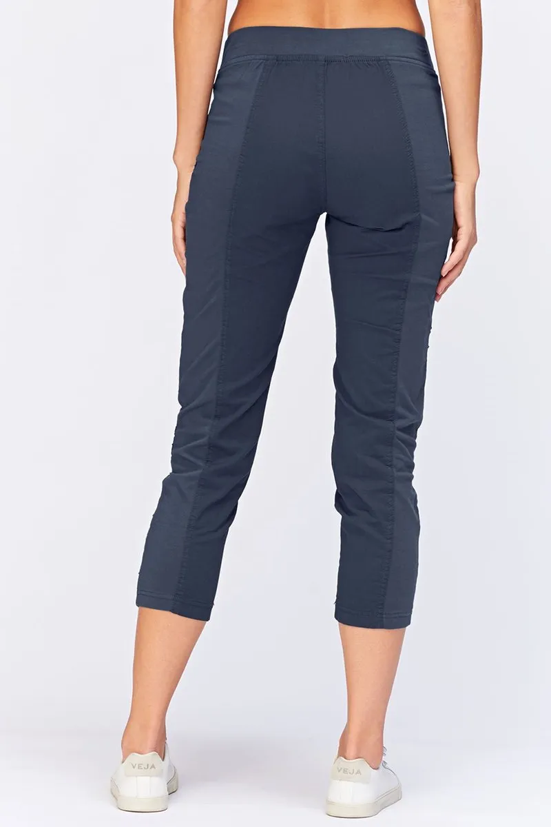 XCVI Geyser Stretch Poplin Crop | Navy, Charcoal