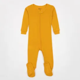 Zip Footie Pajamas in Mustard